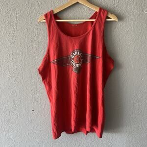 Vintage 1989 Harley Davidson Red Tank Top Shirt Men’s XL Single Stitch Biker Tee